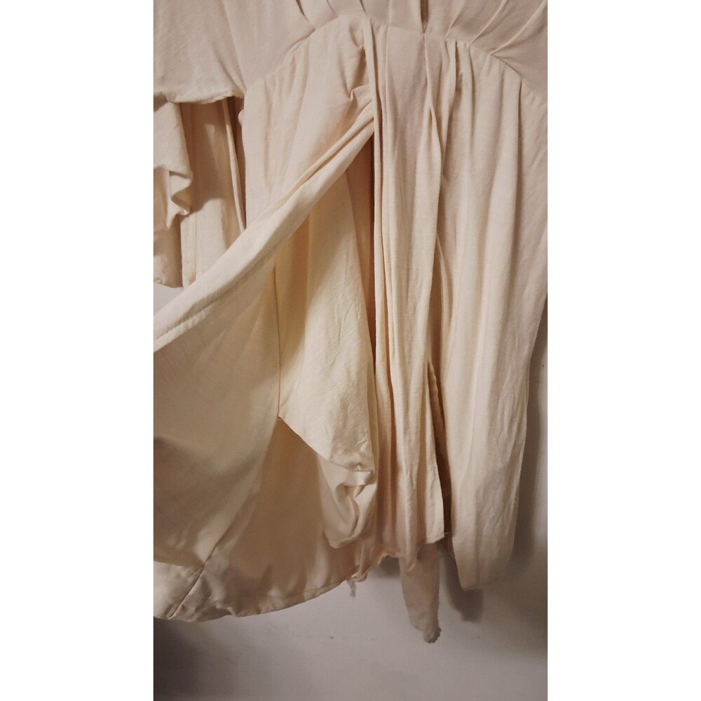 Mable Dolman Sleeve Dress V Neck Ivory Sz S Linen Viscose Flaw * - Picture 4 of 10